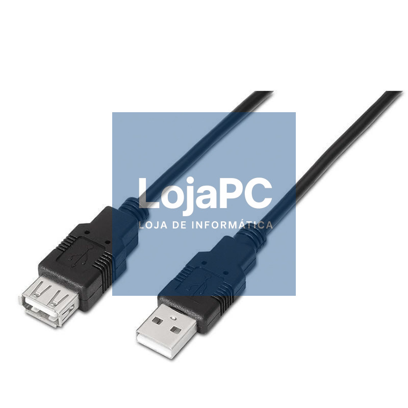 Cabo Extensão USB 2.0 Aisens A101-0017/ USB Macho - USB Fêmea/ até 2.5W/ 60Mbps/ 3m/ Preto