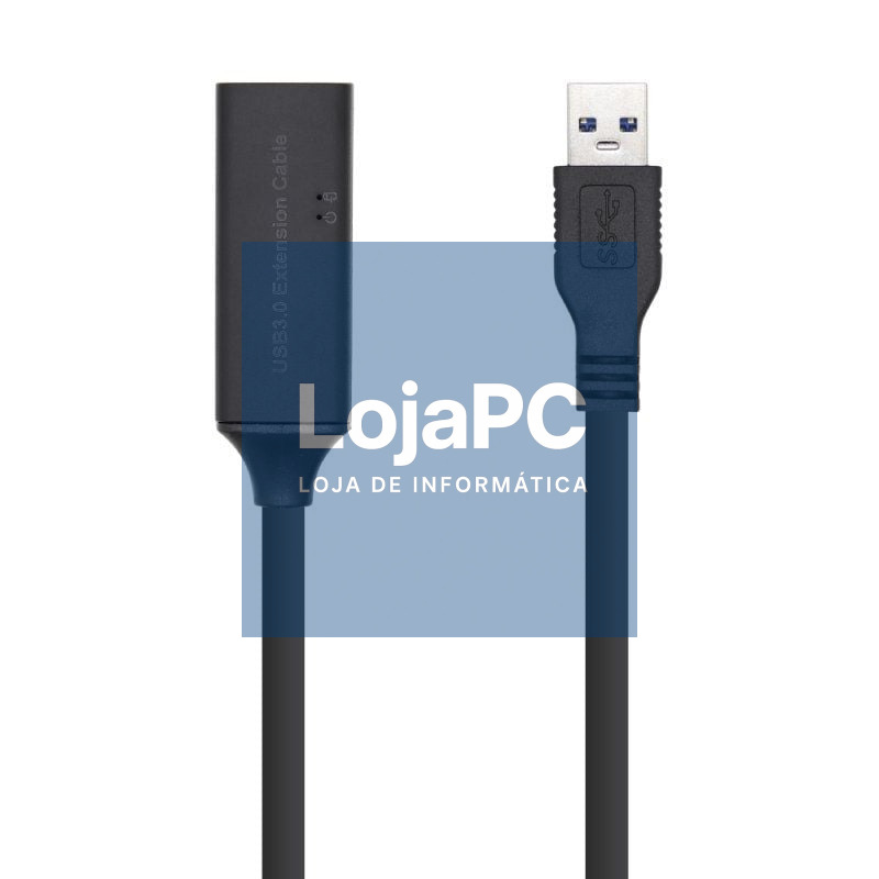 Cabo Extensão USB 3.0 com Amplificador Aisens A105-0409/ USB Macho - USB Fêmea/ até 9W/ 625Mbps/ 15m/ Preto