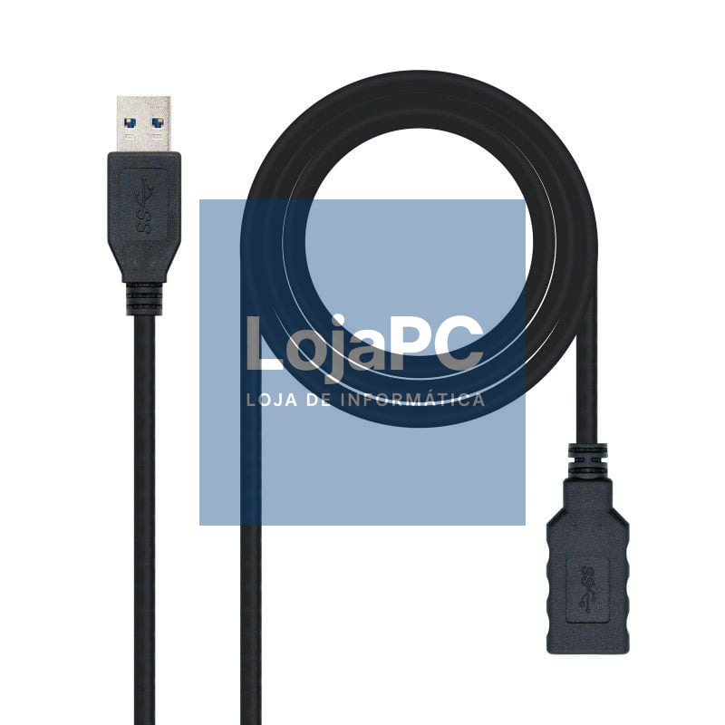 Cabo Extensão USB 3.0 Nanocable 10.01.0903-BK/ USB Macho - / USB Fêmea/ 3m/ Preto