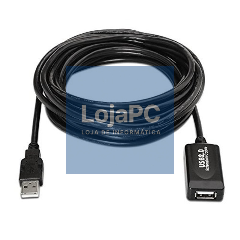 Cabo Extensão USB 2.0 Nanocable 10.01.0211/ USB Macho - USB Fêmea/ 5m/ Preto