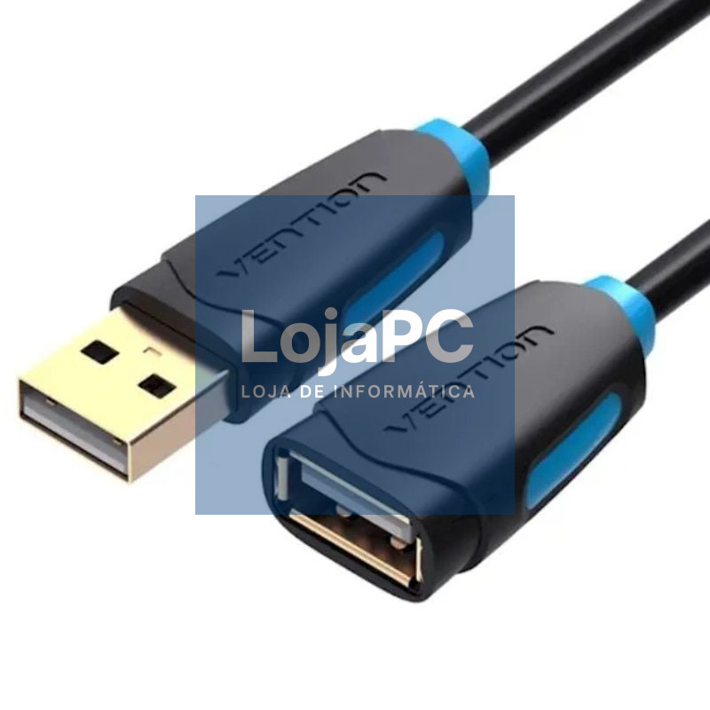 Cabo Extensão USB 2.0 Vention CBCBI/ USB Macho - USB Fêmea/ 3m/ Preto
