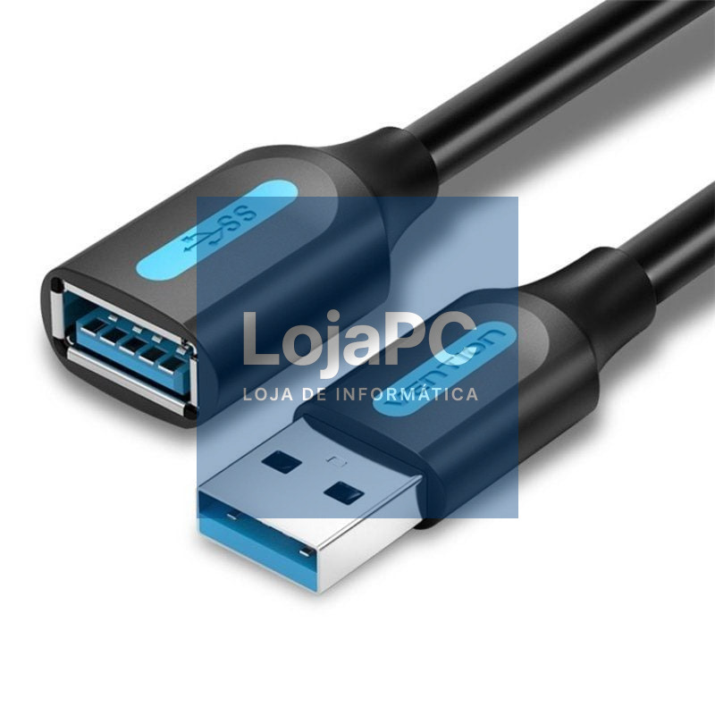 Cabo Extensão USB 3.0 Vention CBHBG/ USB Macho - USB Fêmea/ 5Gbps/ 1.5m/ Preto
