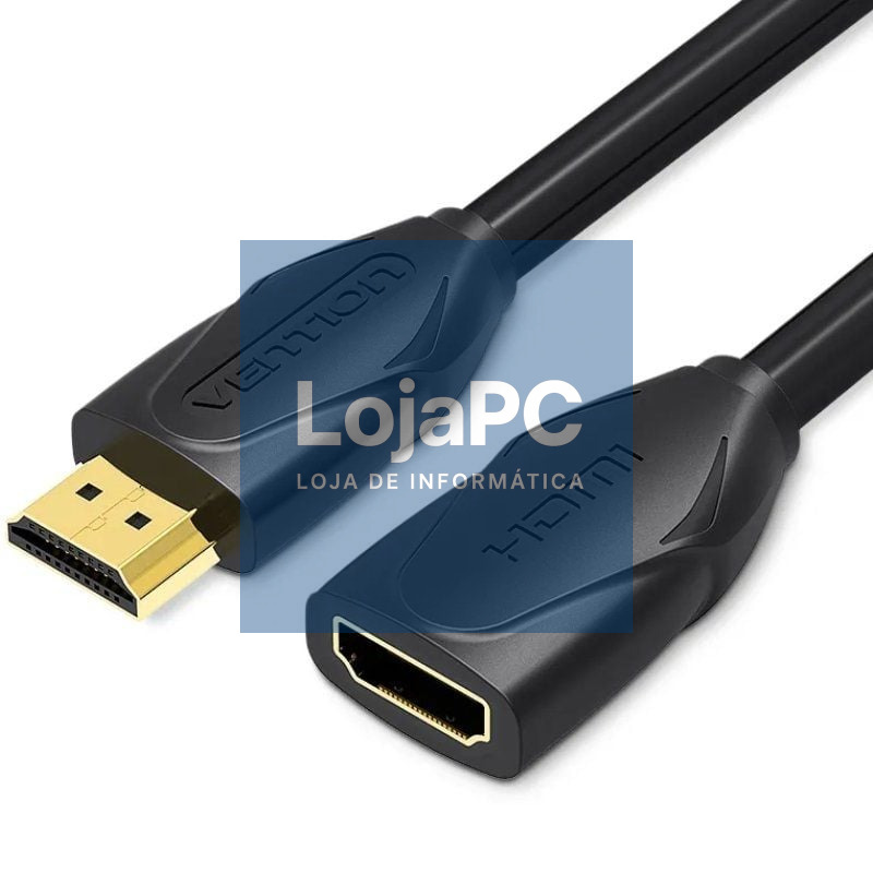 Cabo Extensão HDMI Vention VAA-B06-B100/ HDMI Macho - HDMI Fêmea/ 1m/ Preto