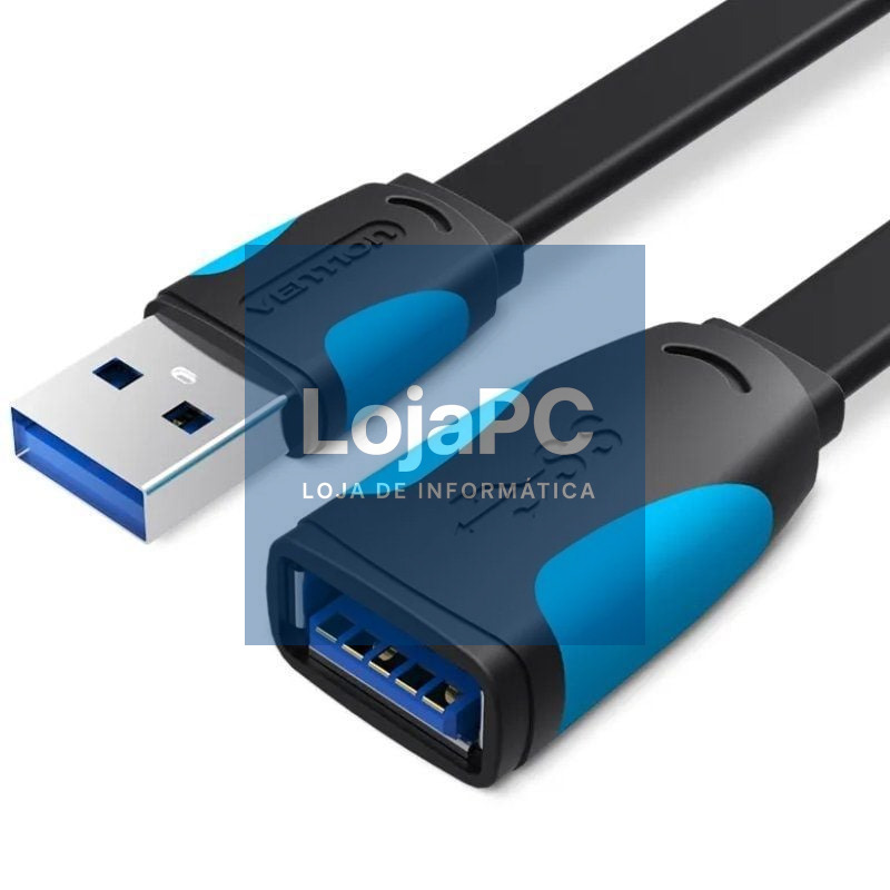 Cabo Extensão USB 3.0 Vention VAS-A13-B300/ USB Macho - USB Fêmea/ 5Gbps/ 3m/ Preto y Azul