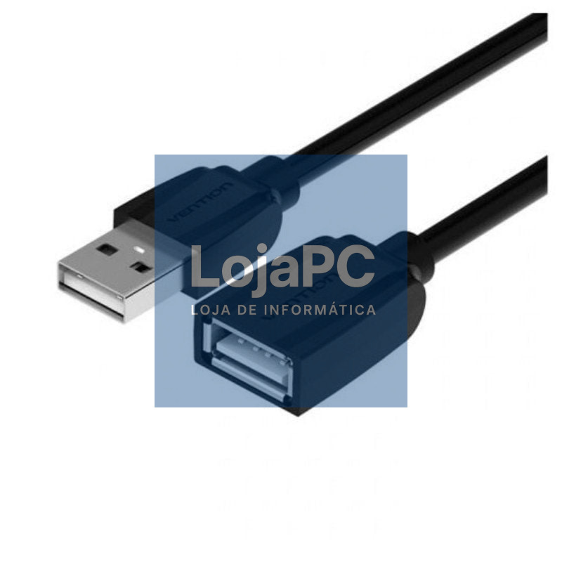 Cabo Extensão USB 2.0 Vention VAS-A44-B200/ USB Macho - USB Fêmea/ 480Mbps/ 2m/ Preto