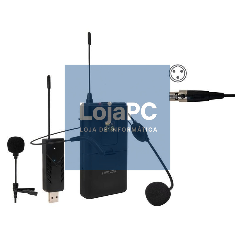 Microfone de cabeza y solapa UHF Fonestar WI-MIC