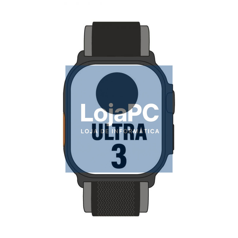 Apple Watch Ultra 3/ GPS/ Cellular/ 49mm/ Caixa Titânio Preto/ Correia Trail Loop Preta S/M