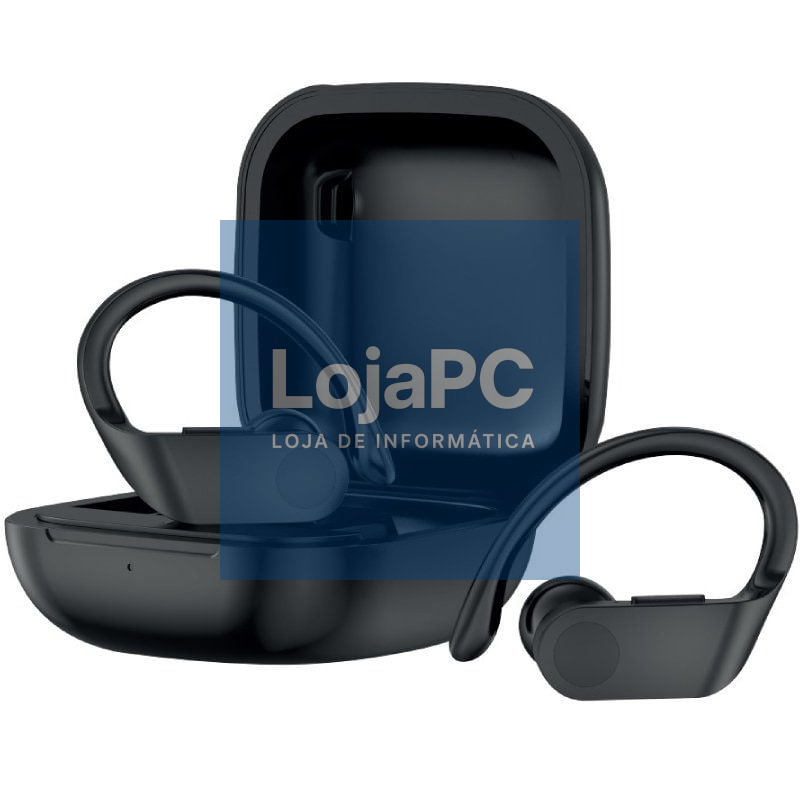 Auscultadores Deportivos Bluetooth Daewoo TWS SPORT DW2012 com estojo de carga/ Autonomia 3h/ Pretos