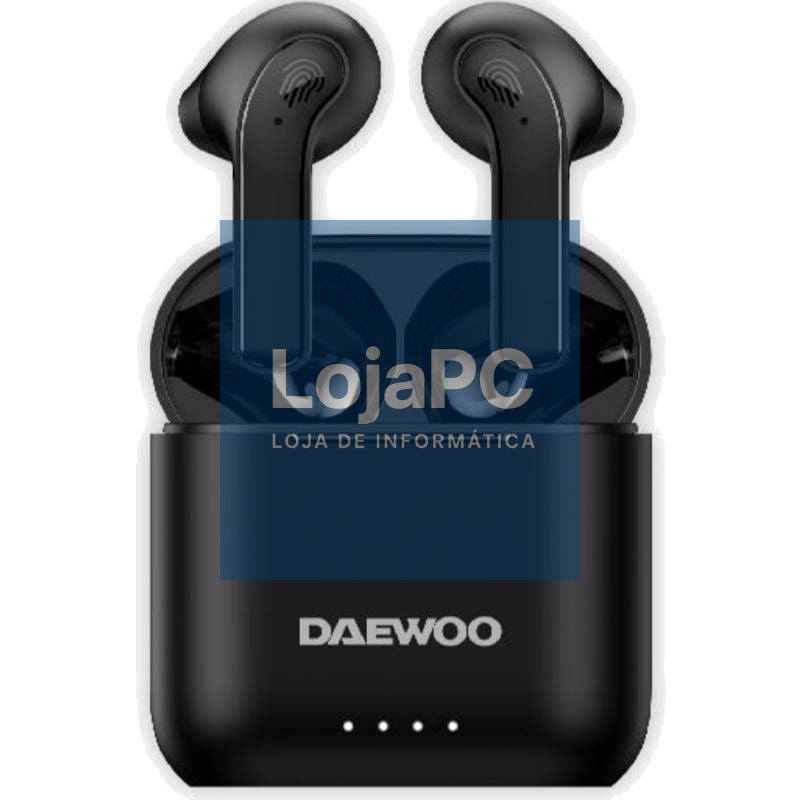 Auscultadores Bluetooth Daewoo DW2020 com estojo de carga/ Autonomia 5h/ Pretos