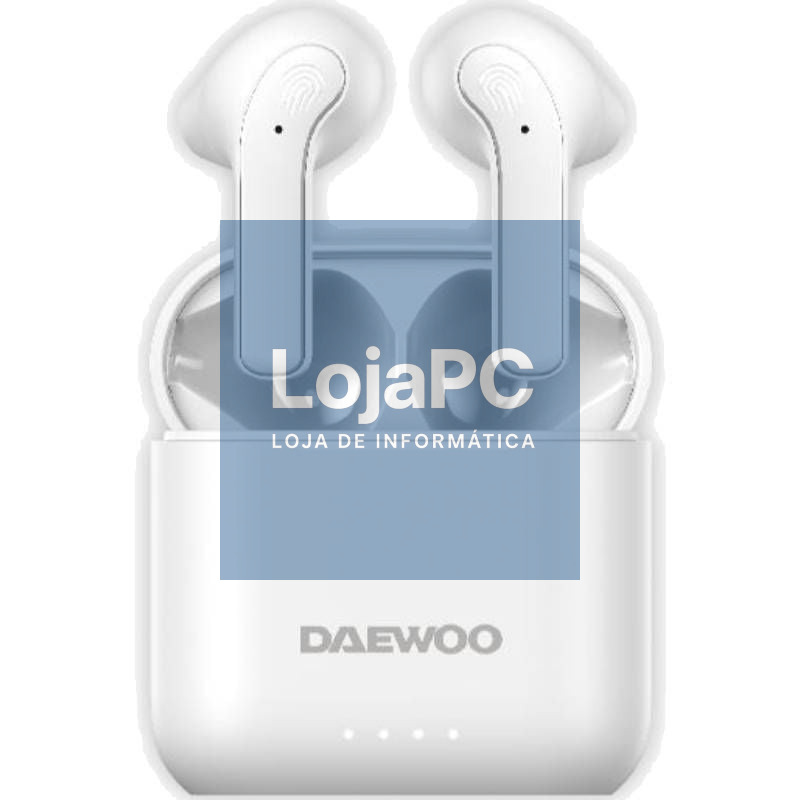 Auscultadores Bluetooth Daewoo DW2021 com estojo de carga/ Autonomia 5h/ Brancos