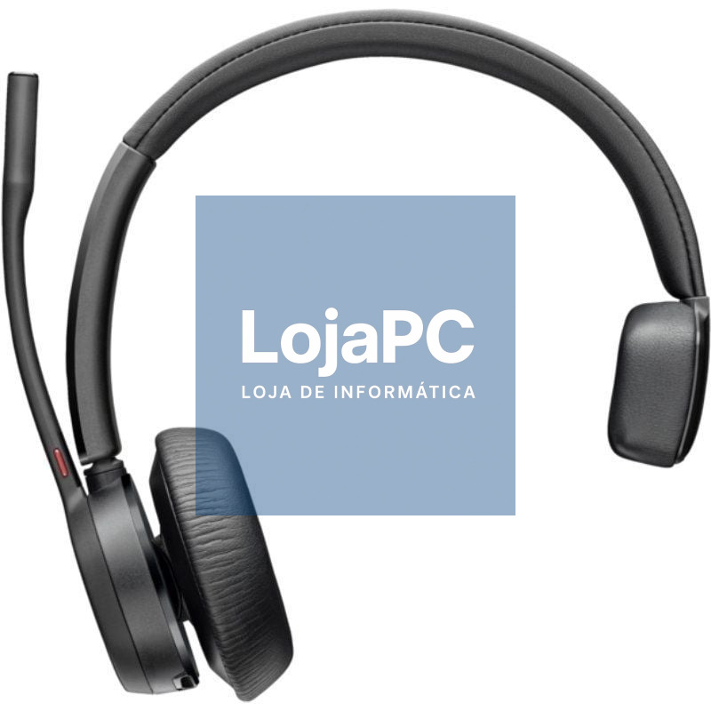 Auscultador sem fios Poly Voyager 4310 para Microsoft Teams + Adaptador BT700 + Base de Carga/ com Microfone/ Bluetooth/ Preto