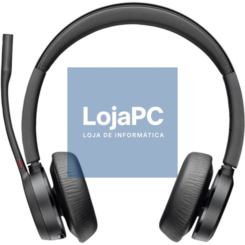 Auscultadores Sem Fios Poly Voyager 4320 UC + Adaptador BT700 + Base de Carga/ com Microfone/ Bluetooth/ Pretos