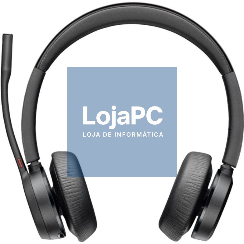 Auscultadores Sem Fios Poly Voyager 4320-M para Microsoft Teams + Adaptador BT700 + Base de Carga/ com Microfone/ Bluetooth/ Pretos