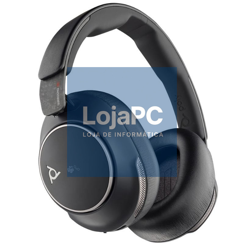Auscultadores Sem Fios Poly Voyager Surround 80 UC USB Tipo-C + Adaptador USB-C/A/ com Microfone/ Bluetooth/ Pretos
