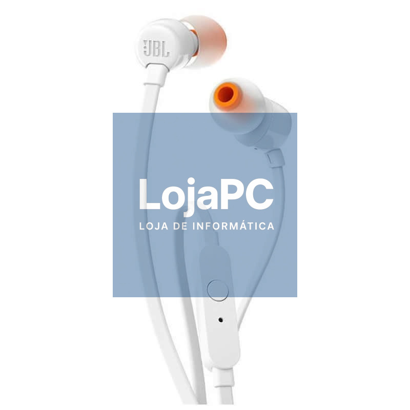 Auscultadores Intrauditivos JBL Tune 110/ com Microfone/ Jack 3.5/ Brancos
