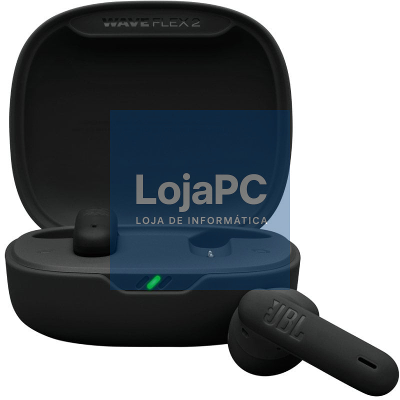 Auscultadores Bluetooth JBL Wave Flex com estojo de carga/ Autonomia 10h/ Pretos