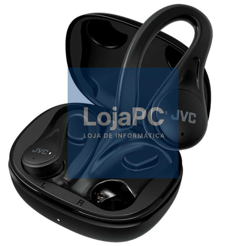 Auscultadores Bluetooth JVC HA-EC25T com estojo de carga/ Autonomia 7.5h/ Pretos