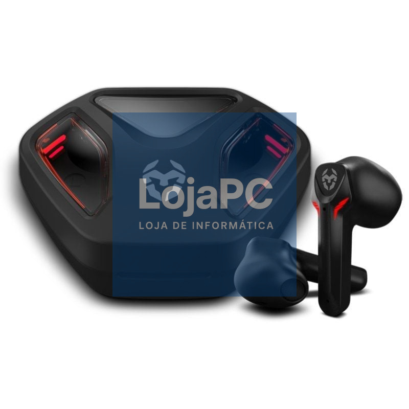 Auscultadores Bluetooth Krom Kall com estojo de carga/ Autonomia 4h/ Pretos