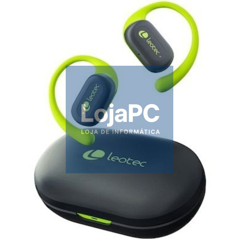 Auscultadores Deportivos Bluetooth Leotec Open Air Zenith Sport com estojo de carga/ Autonomia 6.5h/ Lima