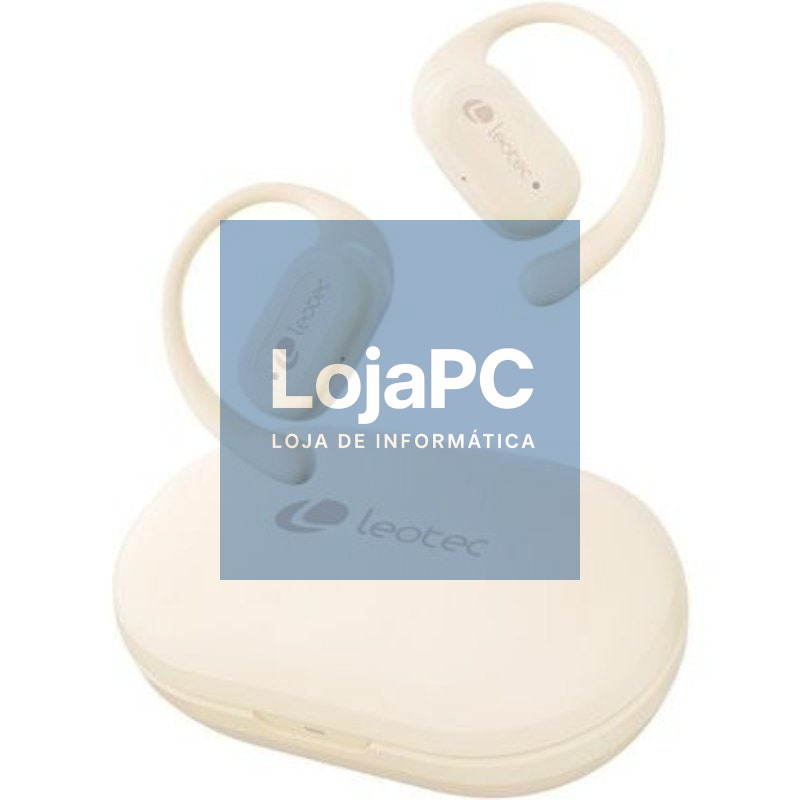 Auscultadores Deportivos Bluetooth Leotec Open Air Zenith Sport com estojo de carga/ Autonomia 6.5h/ Beige