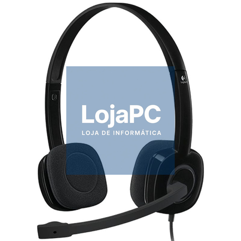 Auscultadores Logitech H151/ com Microfone/ Jack 3.5/ Pretos