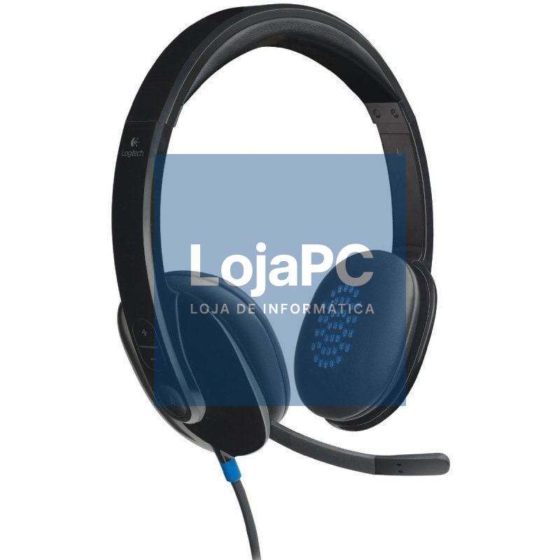 Auscultadores Logitech H540/ com Microfone/ USB/ Pretos