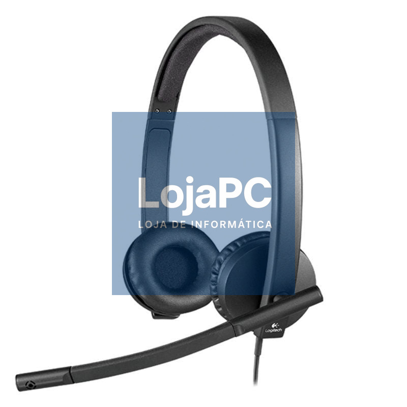 Auscultadores Logitech H570E/ com Microfone/ USB/ Pretos