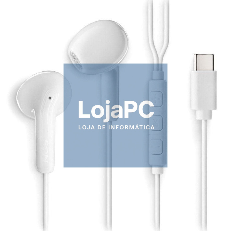 Auscultadores Intrauditivos NGS Cross Glide/ com Microfone/ USB Tipo-C/ Brancos