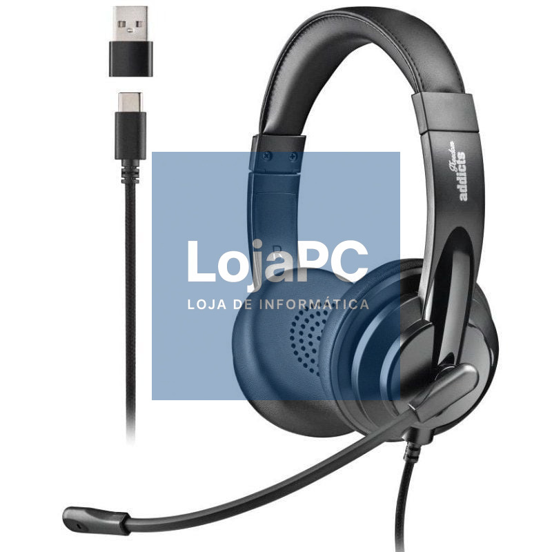Auscultadores NGS VOX605 USB-C/ com Microfone/ USB Tipo-C/ Pretos
