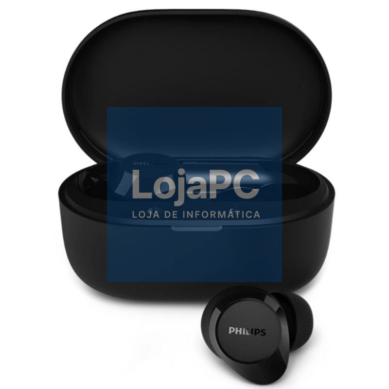 Auscultadores Bluetooth Philips TAT1300BK com estojo de carga/ Autonomia 6h/ Pretos