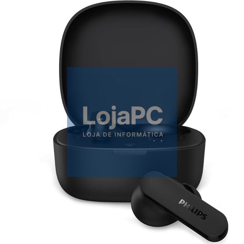 Auscultadores Bluetooth Philips TAT2100BK com estojo de carga/ Autonomia 8h/ Pretos