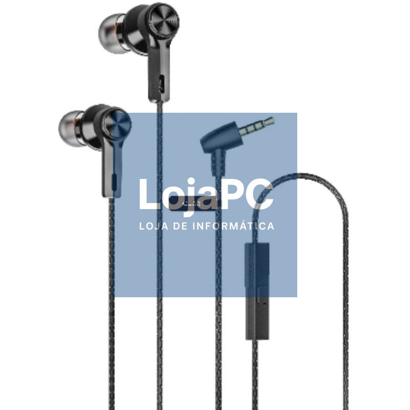 Auscultadores Intrauditivos Qubo EB-100/ com Microfone/ Jack 3.5/ Pretos