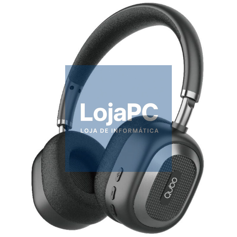 Auscultadores Sem Fios Qubo HD-100/ com Microfone/ Bluetooth/ Pretos