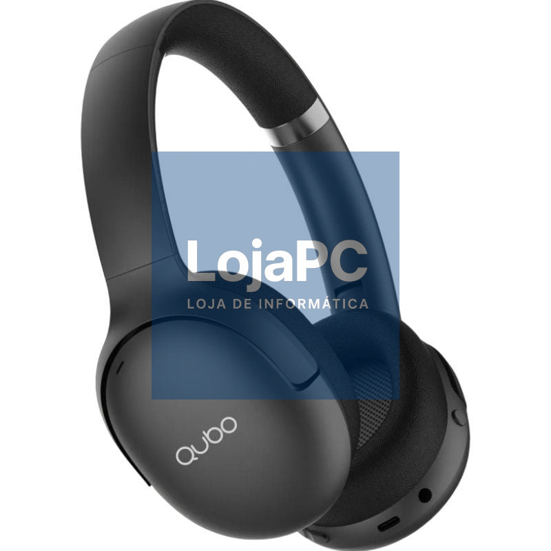 Auscultadores Sem Fios Qubo HD-400/ com Microfone/ Bluetooth/ Pretos
