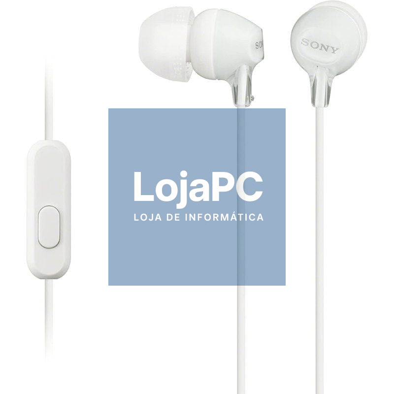 Auscultadores Intrauditivos Sony MDR-EX15AP/ com Microfone/ Jack 3.5/ Brancos