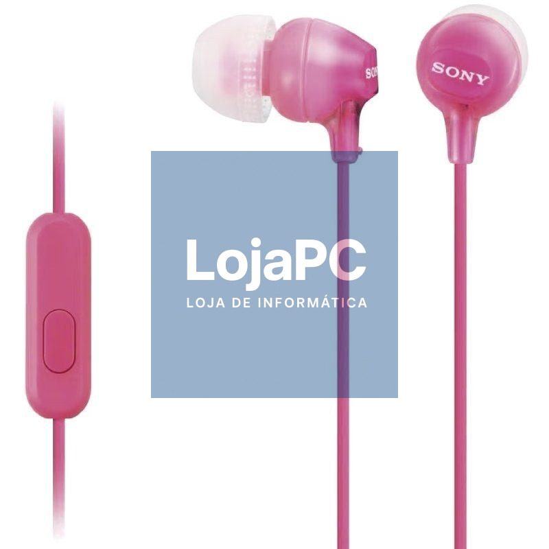 Auscultadores Intrauditivos Sony MDR-EX15APPI/ com Microfone/ Jack 3.5/ Rosas