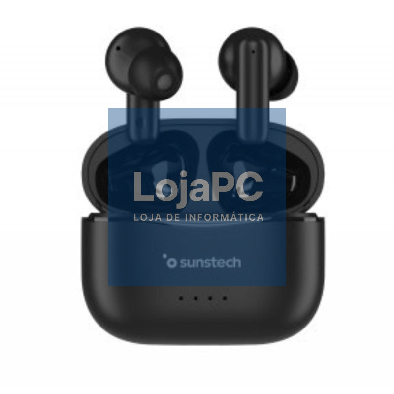 Auscultadores Bluetooth Sunstech WAVEPODSBK com estojo de carga/ Autonomia 4.5h/ Pretos