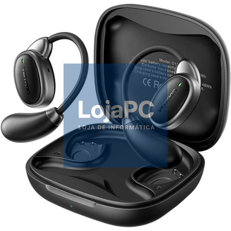 Auscultadores Bluetooth Vention Open Ear 013 com estojo de carga/ Autonomia 8h/ Pretos