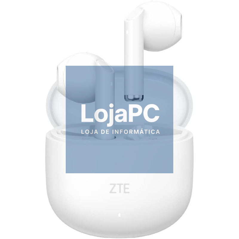 Auscultadores Bluetooth ZTE Buds 2 com estojo de carga/ Autonomia 5h/ Brancos