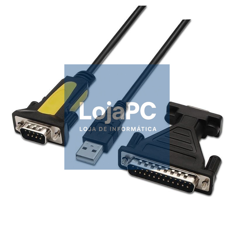 Cabo Conversor impressora Aisens A104-0039/ USB Macho - DB9 Macho/ 1.8m/ Preto