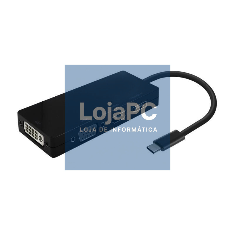 Conversor USB Tipo-C Aisens A109-0679/ HDMI Fêmea - VGA Fêmea - DVI Fêmea - DisplayPort Fêmea/ 15cm/ Preto