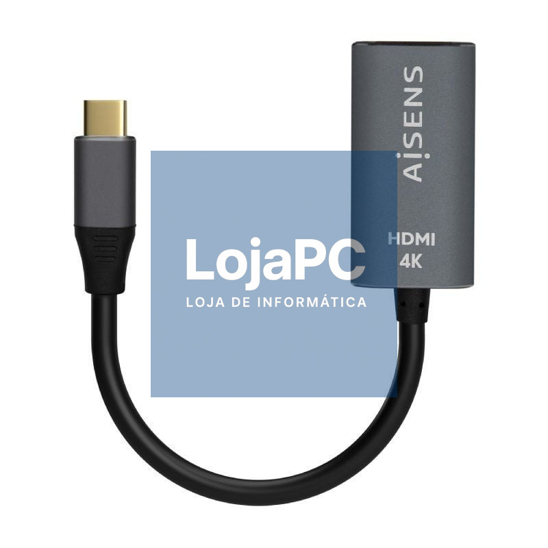 Conversor HDMI 4K 60Hz Aisens A109-0683/ HDMI Fêmea - USB Tipo-C Macho/ 15cm/ Cinzento