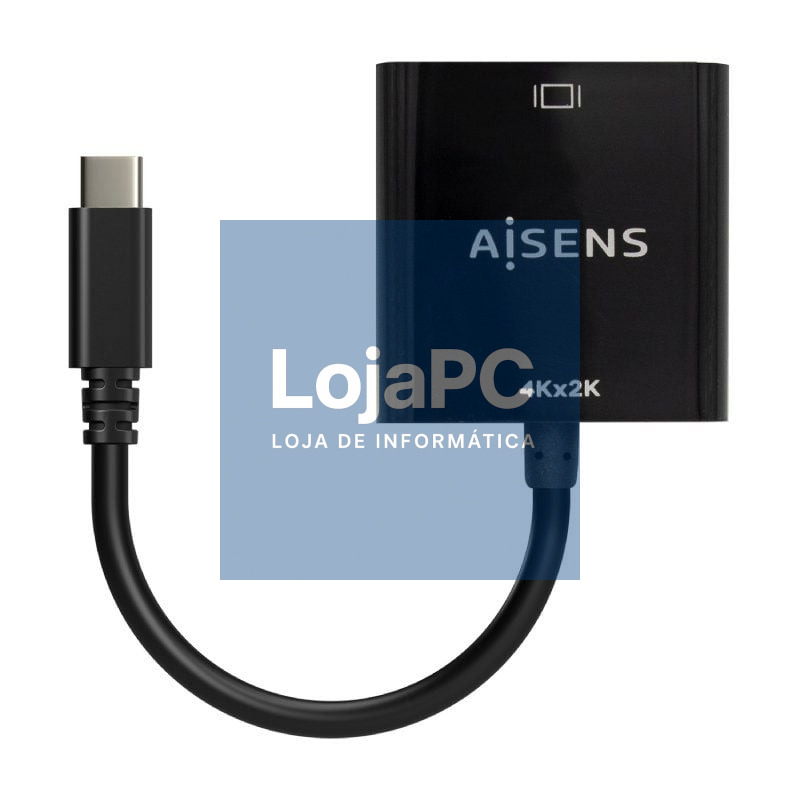 Conversor HDMI 4K 30Hz Aisens A109-0684/ HDMI Fêmea - USB Tipo-C Macho/ 15cm/ Preto