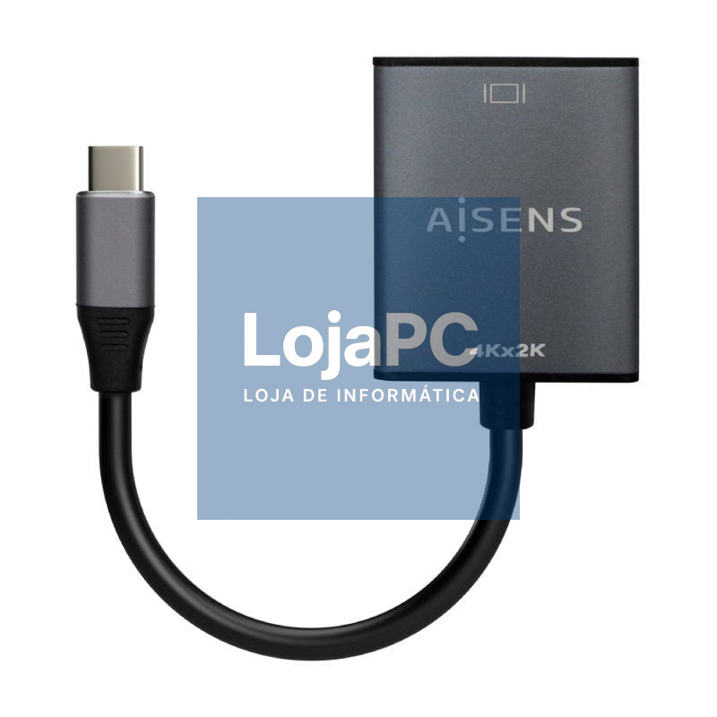 Conversor HDMI 4K 30Hz Aisens A109-0685/ HDMI Fêmea - USB Tipo-C Macho/ 15cm/ Cinzento