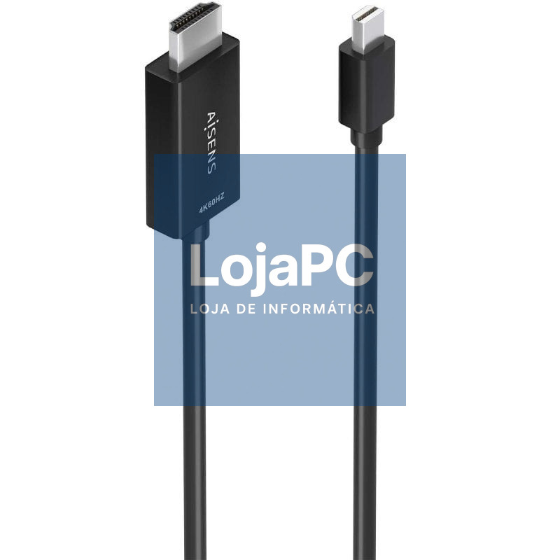 Cabo Conversor Aisens A125-0888/ Mini DisplayPort Macho - HDMI 4K Macho/ 2m/ Preto