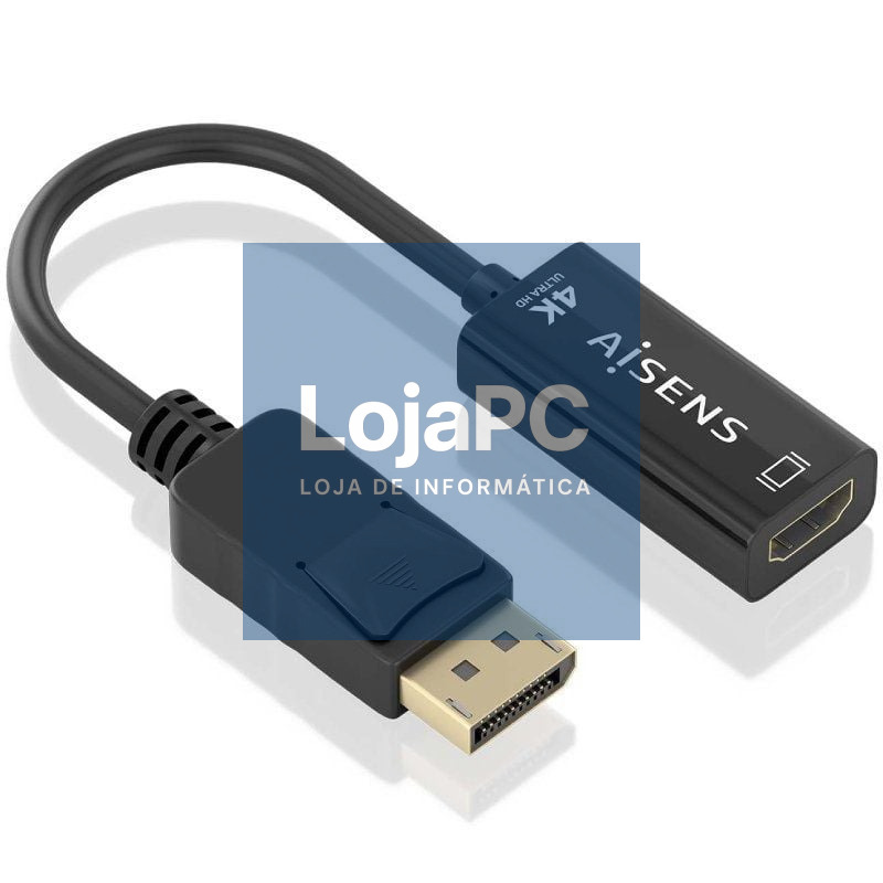 Conversor Aisens A125-0905/ DisplayPort Macho - HDMI Fêmea/ 15cm/ Preto