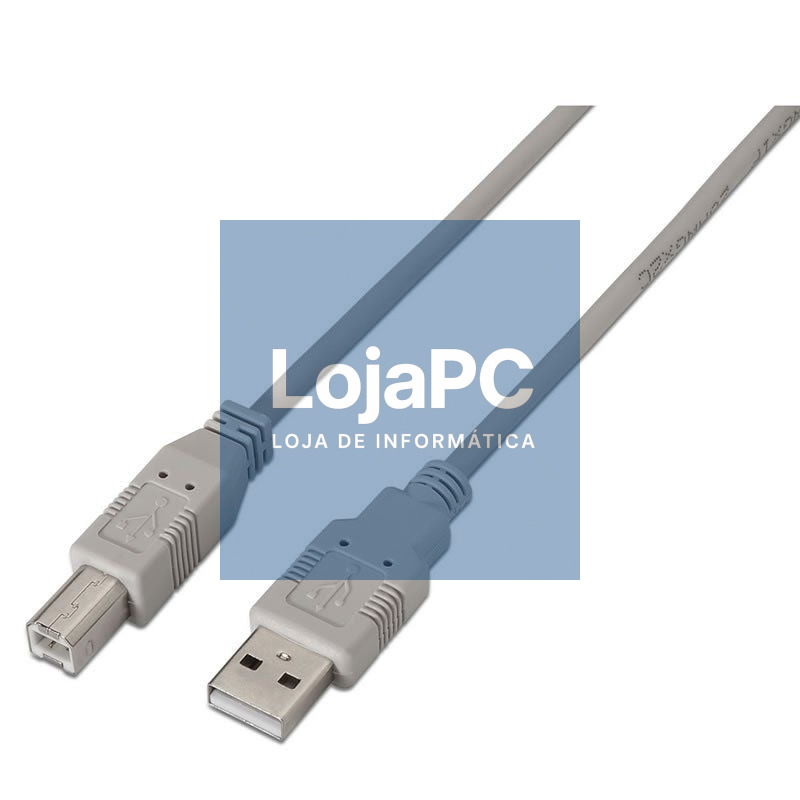 Cabo USB 2.0 Impressora Aisens A101-0002/ USB Tipo-B Macho - USB Macho/ 1.8m/ Beige