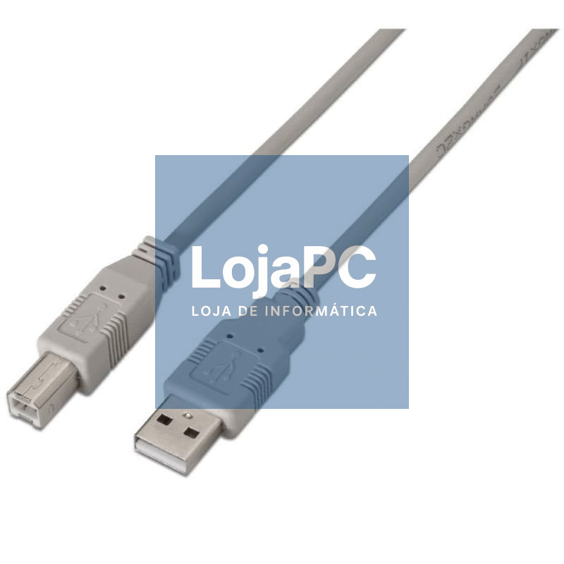 Cabo USB 2.0 Impressora Aisens A101-0003/ USB Tipo-B Macho - USB Macho/ 3m/ Beige