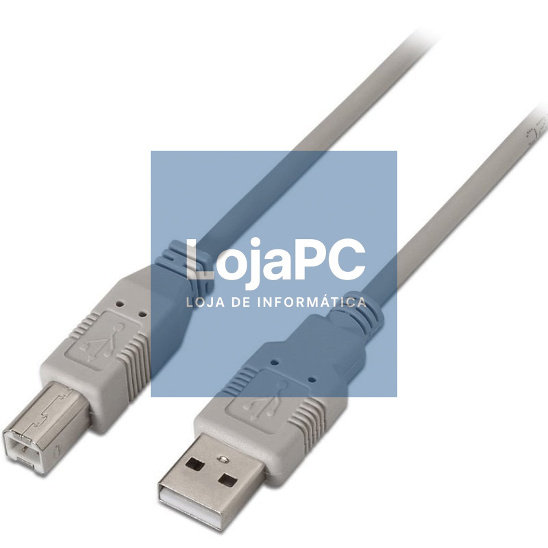 Cabo USB 2.0 Impressora Aisens A101-0004/ USB Tipo-B Macho - USB Macho/ 4.5m/ Beige