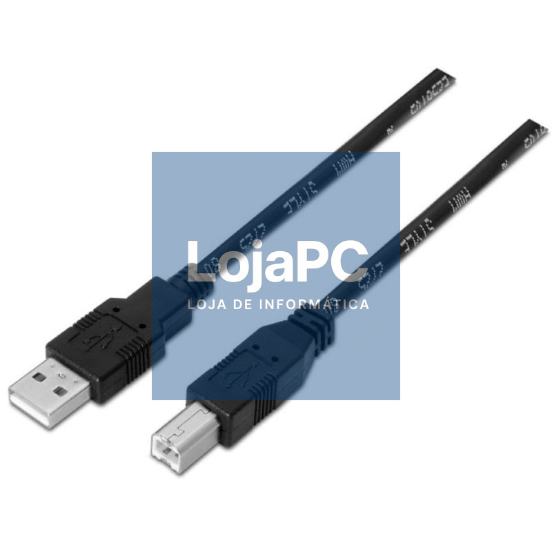 Cabo USB 2.0 Impressora Aisens A101-0006/ USB Tipo-B Macho - USB Macho/ 1.8m/ Preto